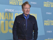 FILE - Conan O&#039;Brien arrives at a photo call for &quot;Conan O&#039;Brien Must Go&quot; in Los Angeles on April 16, 2024.