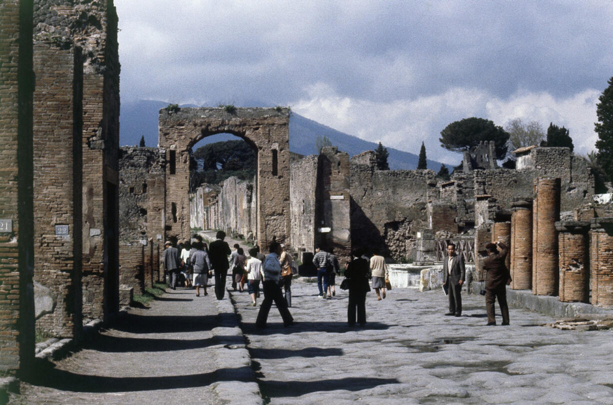 A view of Pompeii, a buried and ruined Roman city near modern Naples in Italy, is seen in 1979.