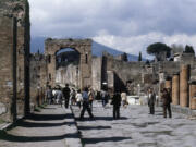 A view of Pompeii, a buried and ruined Roman city near modern Naples in Italy, is seen in 1979.