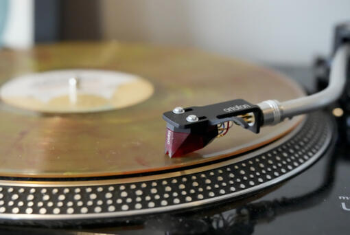 A vinyl record is seen at United Record Pressing, July 11, 2024, in Nashville, Tenn.