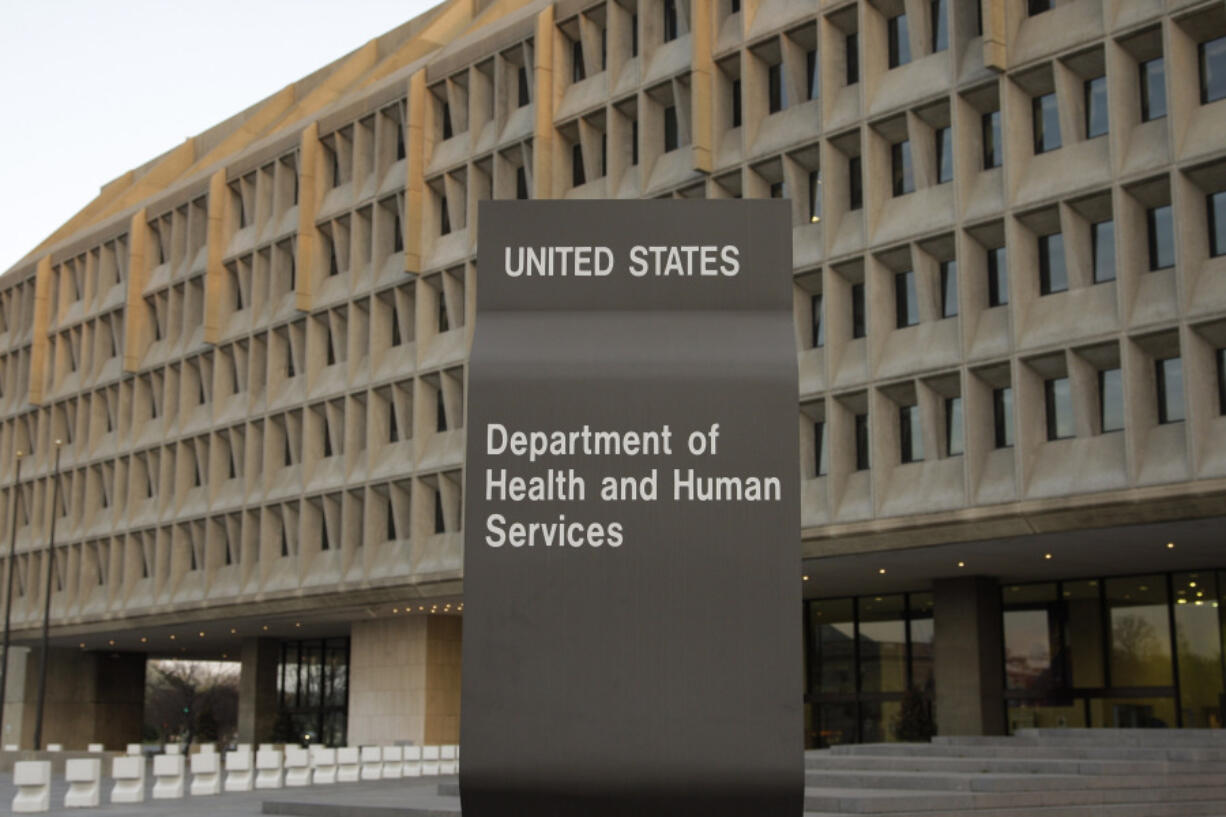 FILE - The U.S. Department of Health and Human Services building is seen, April 5, 2009, in Washington.