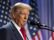 President-elect Donald Trump speaks at meeting of the House GOP conference, Wednesday, Nov. 13, 2024, in Washington.