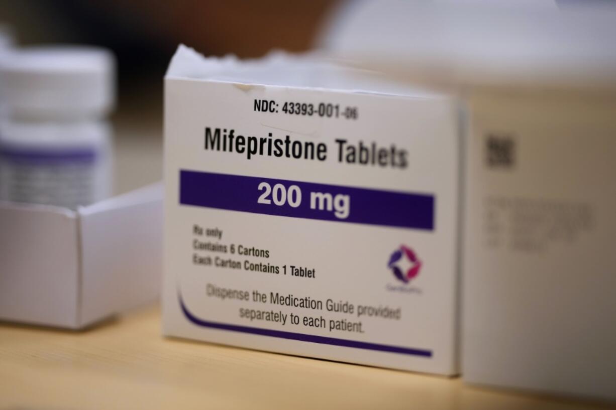 FILE - Mifepristone tablets are seen in a Planned Parenthood clinic July 18, 2024, in Ames, Iowa.