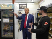 FILE - Republican presidential nominee former President Donald Trump visits Sprankle&rsquo;s Neighborhood Market in Kittanning, Pa., Sept. 23, 2024.