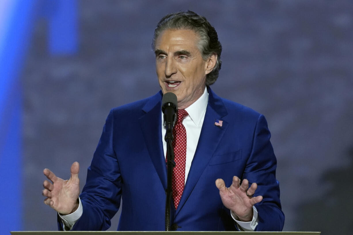 FILE - Gov. Doug Burgum, R-ND., speaks during the Republican National Convention on Wednesday, July 17, 2024, in Milwaukee. (AP Photo/J.