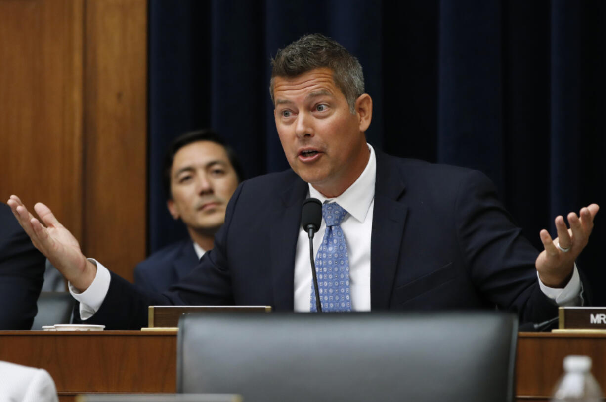 FILE - Rep. Sean Duffy, R-Wis., speaks during a hearing July 18, 2018, on Capitol Hill in Washington. President-elect Donald Trump has nominated Duffy to be Transportation Secretary.