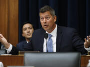 FILE - Rep. Sean Duffy, R-Wis., speaks during a hearing July 18, 2018, on Capitol Hill in Washington. President-elect Donald Trump has nominated Duffy to be Transportation Secretary.