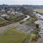 Houseboats float on Lake River in Ridgefield. The Port of Ridgefield is finalizing redevelopment plans for its waterfront property to include commercial, retail, residential and light industrial uses. (Taylor Balkom/The Columbian)