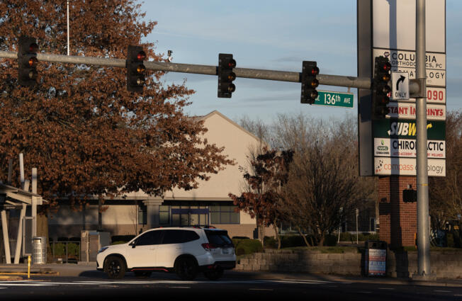 Motorists navigate the intersection of Southeast 136th Avenue and Mill Plain Boulevard. The area will soon be home to the new In-N-Out Burger and several other new businesses.