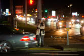 Christie Deford of Vancouver waits for the light to change so that she can cross the intersection at Fourth Plain Boulevard and 117th Avenue, a journey she makes at least twice a day going to and from work. The area has been a hot spot for cars striking pedestrians and officials warn to practice good road safety.