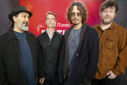 Members of Soundgarden, from left, Kim Thayil, Matt Cameron, Chris Cornell and Ben Shepherd appear at the iTunes Festival showcase during the SXSW Music Festival in Austin, Texas on March 13, 2014.