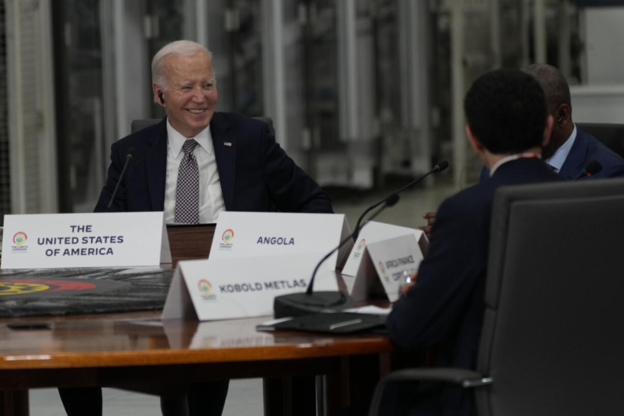 President Joe Biden participates in the Lobito Corridor Trans-Africa Summit at the Carrinho food processing factory near Lobito, Angola, on Wednesday, Dec. 4, 2024.