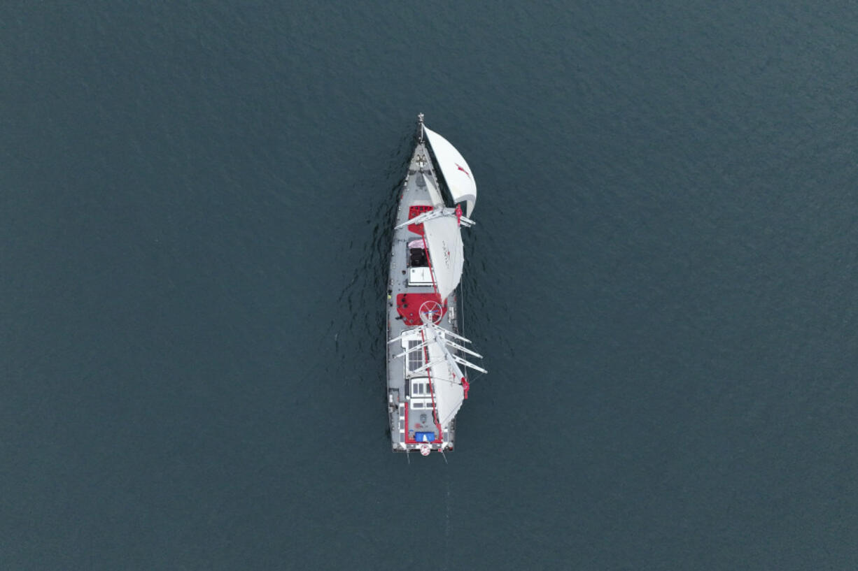 The sailboat &lsquo;Grain de Sail II&rsquo; sails off Saint Malo, western France, Nov. 6, 2024.