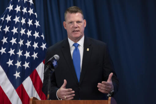 FILE - Ronald Rowe, acting director of the U.S. Secret Service, speaks to reporters at the agency&rsquo;s headquarters in Washington, Sept. 20, 2024.