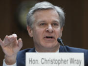 FILE - FBI Director Christopher Wray testifies before a Senate Judiciary Committee oversight hearing on Capitol Hill in Washington, Dec. 5, 2023.