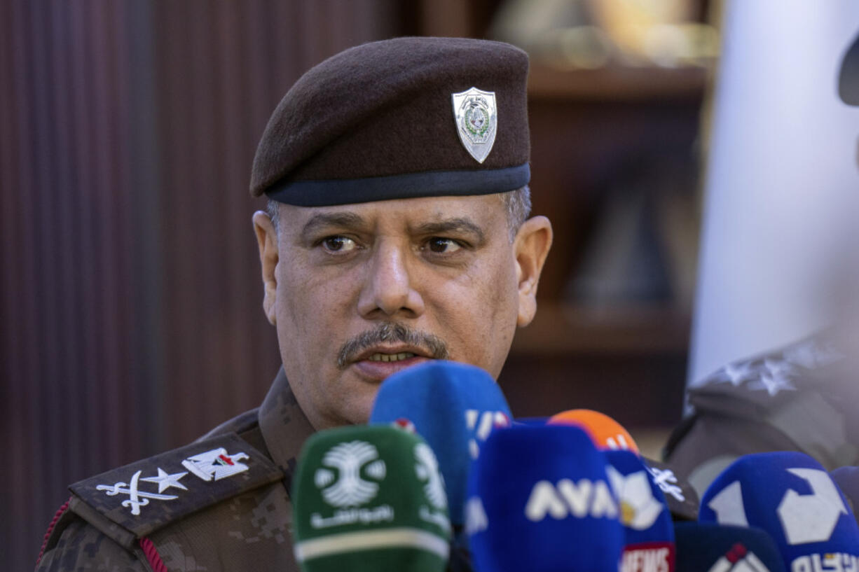 Gen. Mohammad Abd al-Wahhab Sukar Commander of Iraq&rsquo;s Border Forces, speaks at a press conference in Baghdad, Iraq, Monday, Dec. 2, 2024.