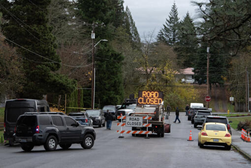 Law enforcement officers respond to the scene of a shooting in Camas on Nov. 14.