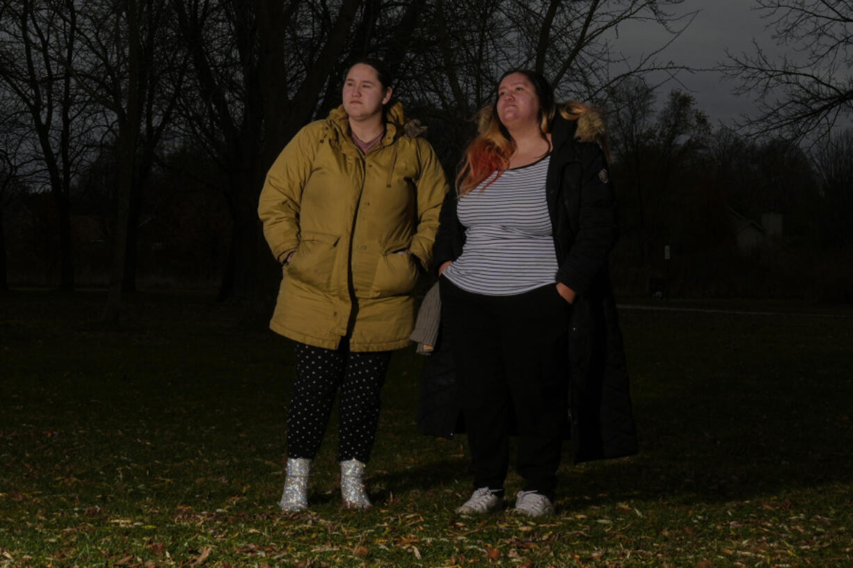 Sadie Perez, left, and her sister Amalia Perez and  are seen Thursday, Nov. 28, 2024, in Wisconsin.